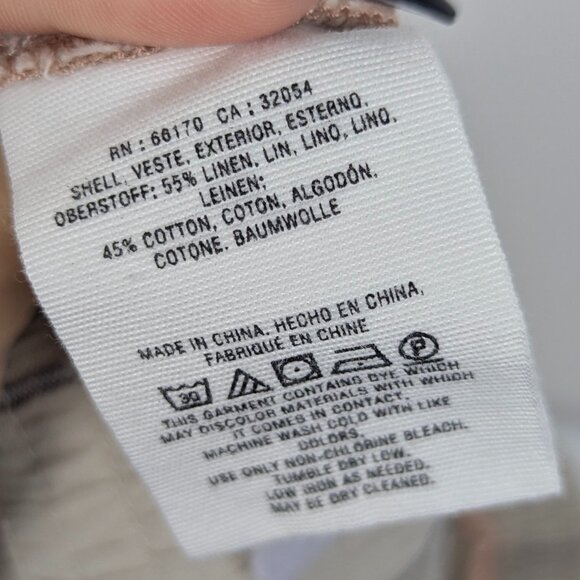 Anthropologie | Cream Striped Linen Cargo Drawstring Pants Size XS - Picture 7 of 8